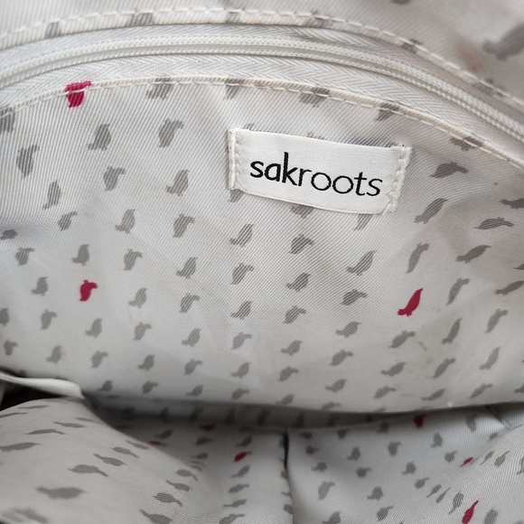 Sak Roots White Peace Dove Coated Canvas Purse - Picture 8 of 12